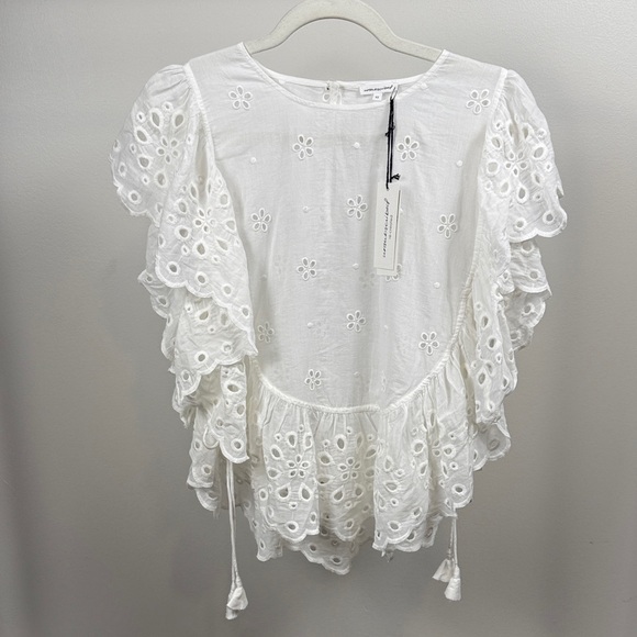 💠NWT UNSUBSCRIBED White Eyelet Top (XS) - Picture 1 of 8